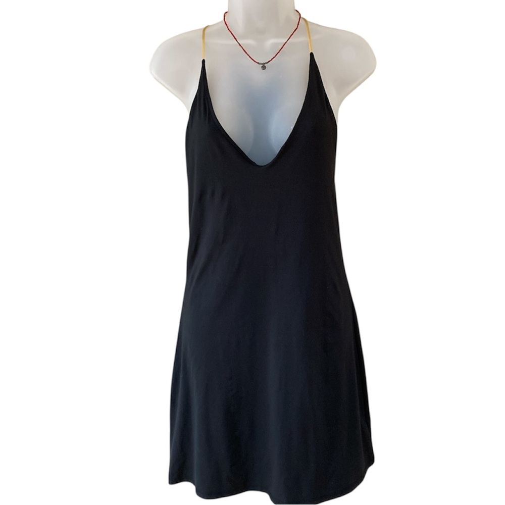 Victoria Secret Black and Gold Slip Dress Small NWOT w/built in bra